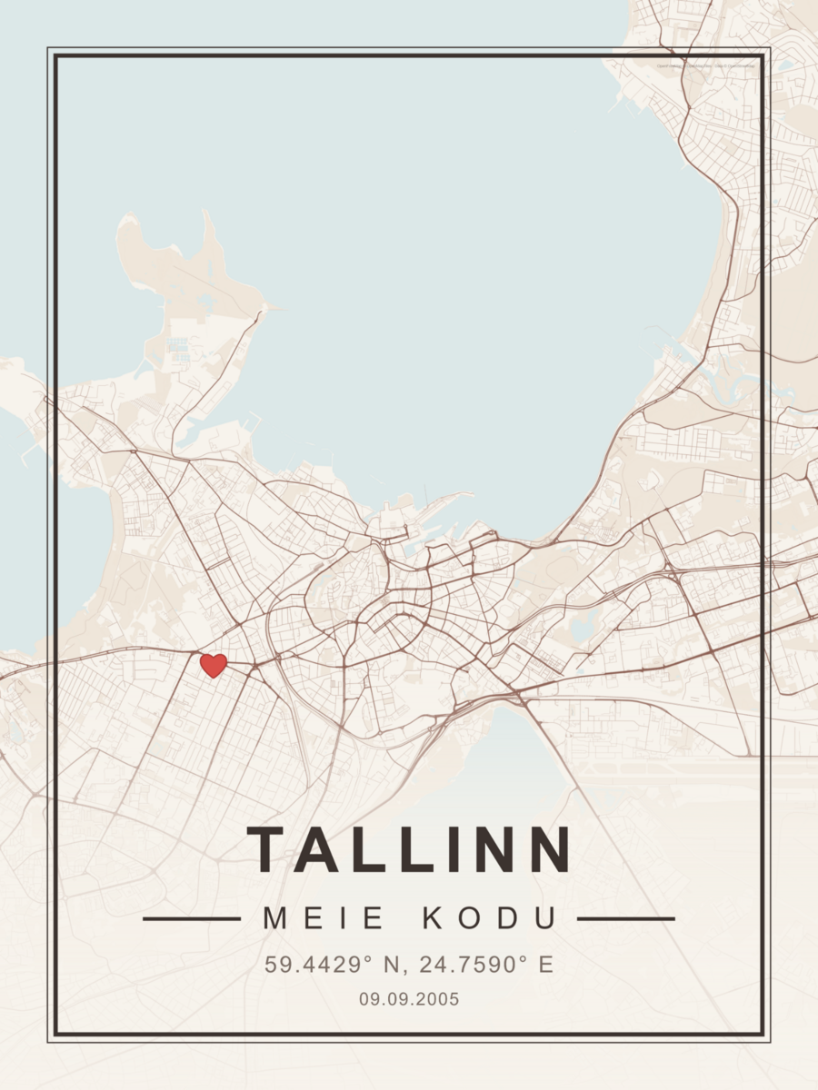 Isikupärastatav Tallinna kaardiposter